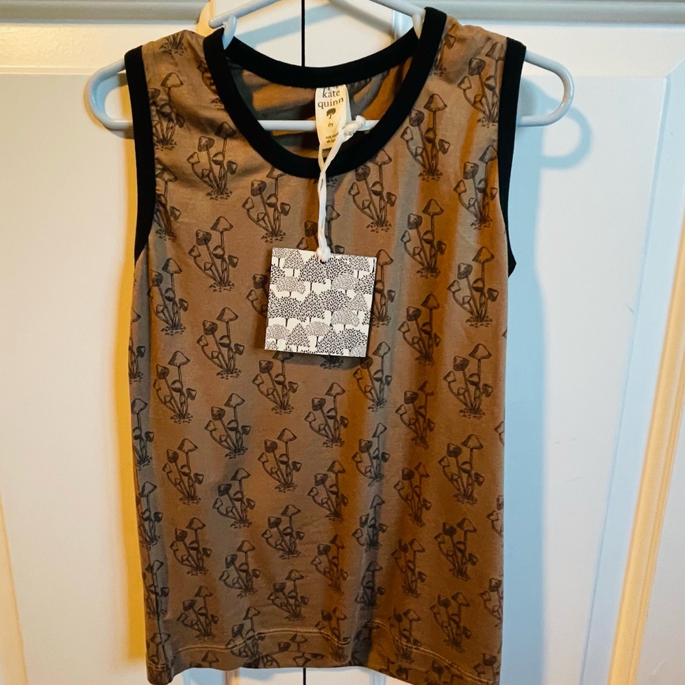 NWT Kate Quinn Racerback Tank 6Y Mushroom print